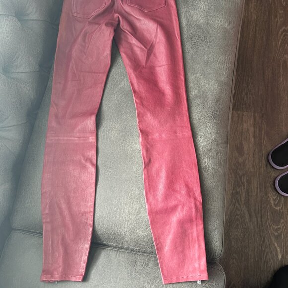 Blood Red J Brand Leather Pants Size 25 - Picture 2 of 10
